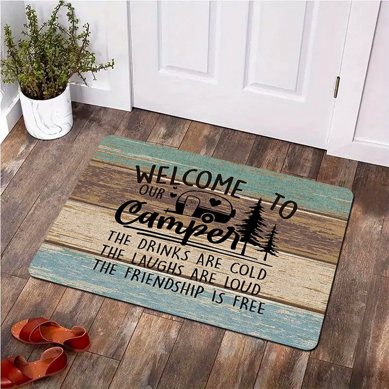 Outdoor Camping Quotes - Alfombrilla Antideslizante para Entrada de Cabaña,