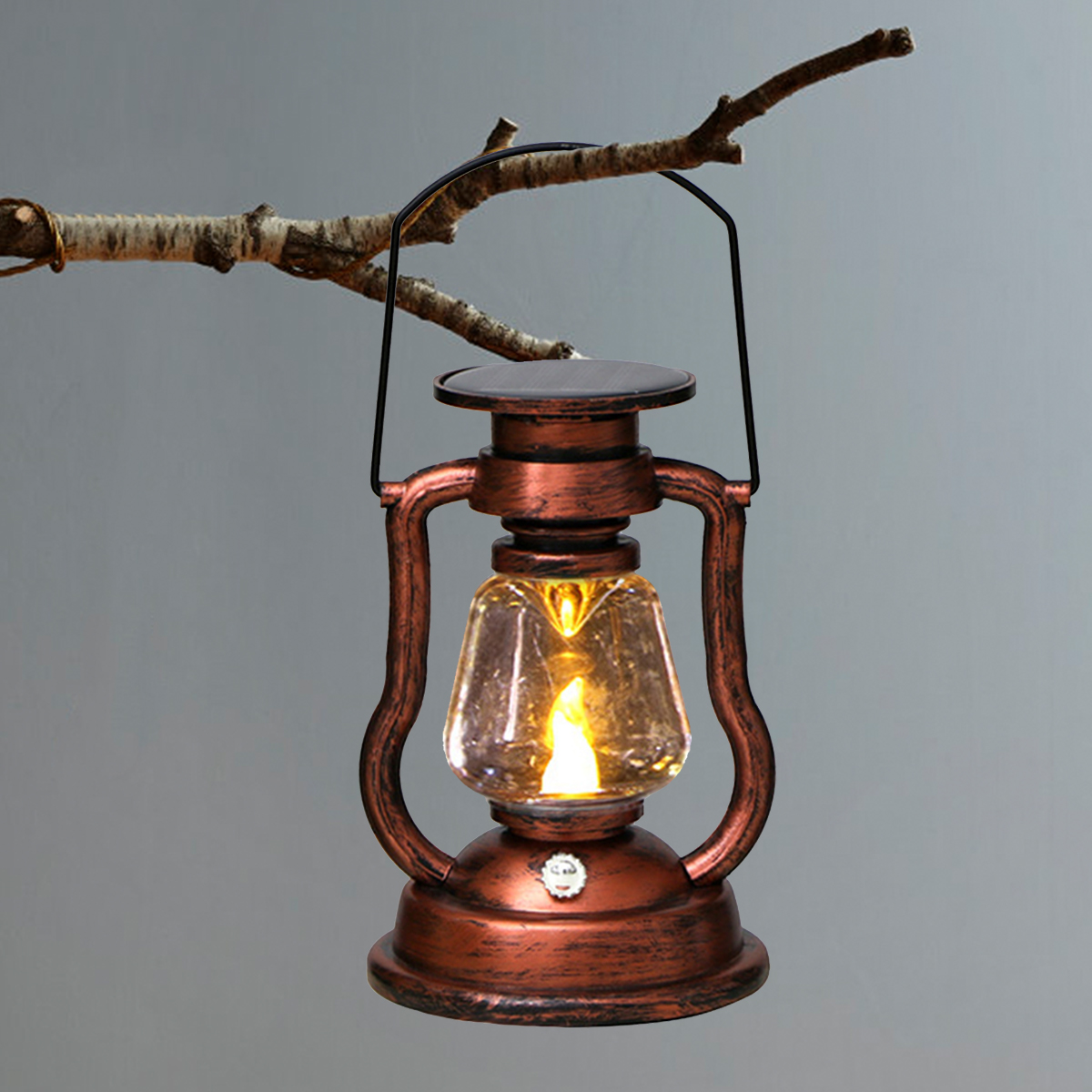 Camping Solar Lantern - Linterna vintage portátil para acampar, luz