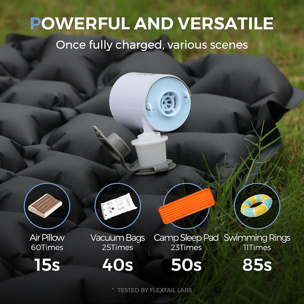 Outdoor Camping Sleeping Bag - FLEXTAIL Bomba de aire portátil, mini