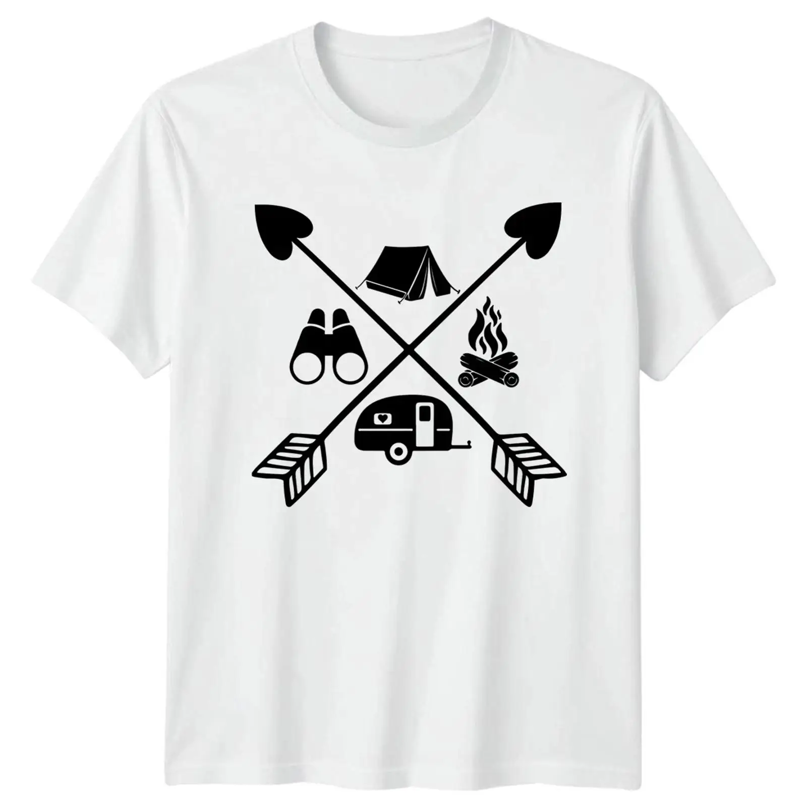 Outdoor Und Camping - Camiseta Vintage Lavada y Elástica para