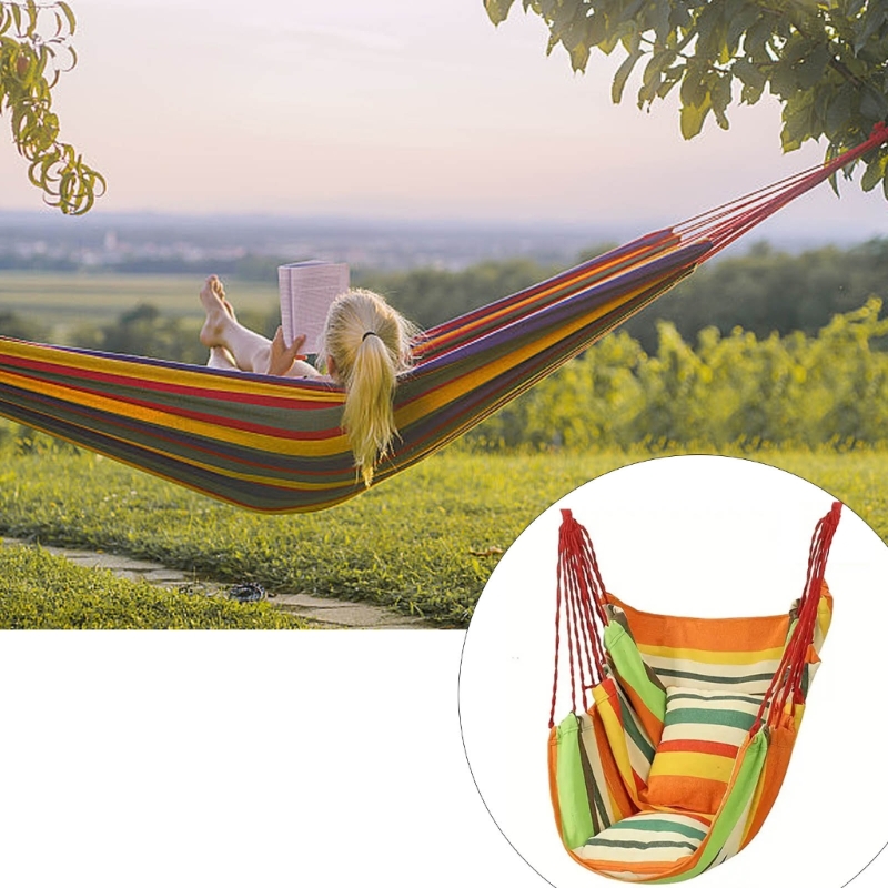 Outdoor Camping High Chair - Silla suspendida ergonómica con almohadas desmontables