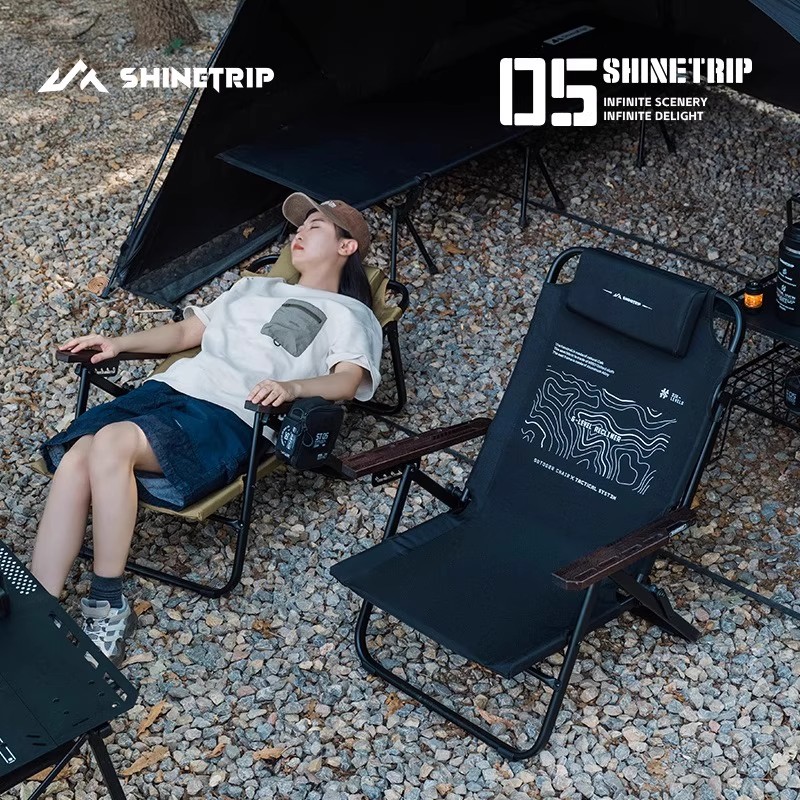 Outdoor Camping High Chair - ShineTrip-sillón plegable para exteriores, silla de