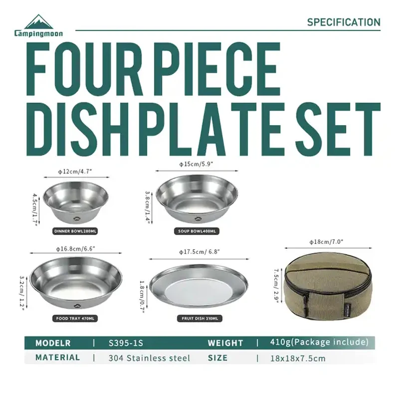 Outdoor Camping Korea - CAMPINGMOON S395-1S Juego de 8 Platos
