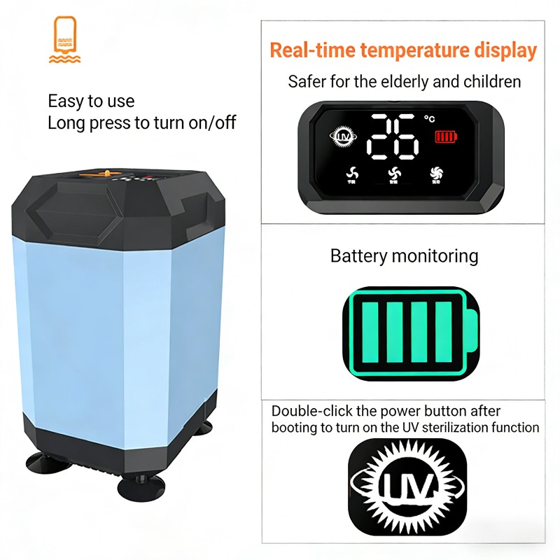Outdoor Camping Carpet - Ducha Portátil para Camping de 5400mAh/9000mAh
