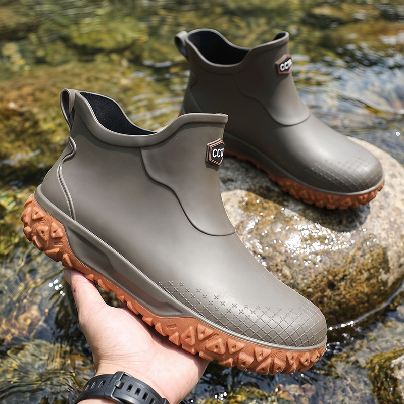Outdoor Camping On Youtube - Botas de Lluvia Cortas Impermeables Antideslizantes