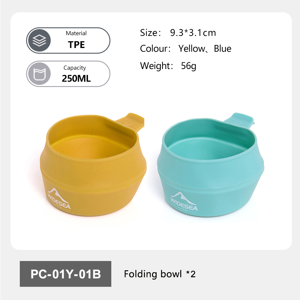 Outdoor Camping Dining Set - Widesea Camping 250ml taza plegable suave