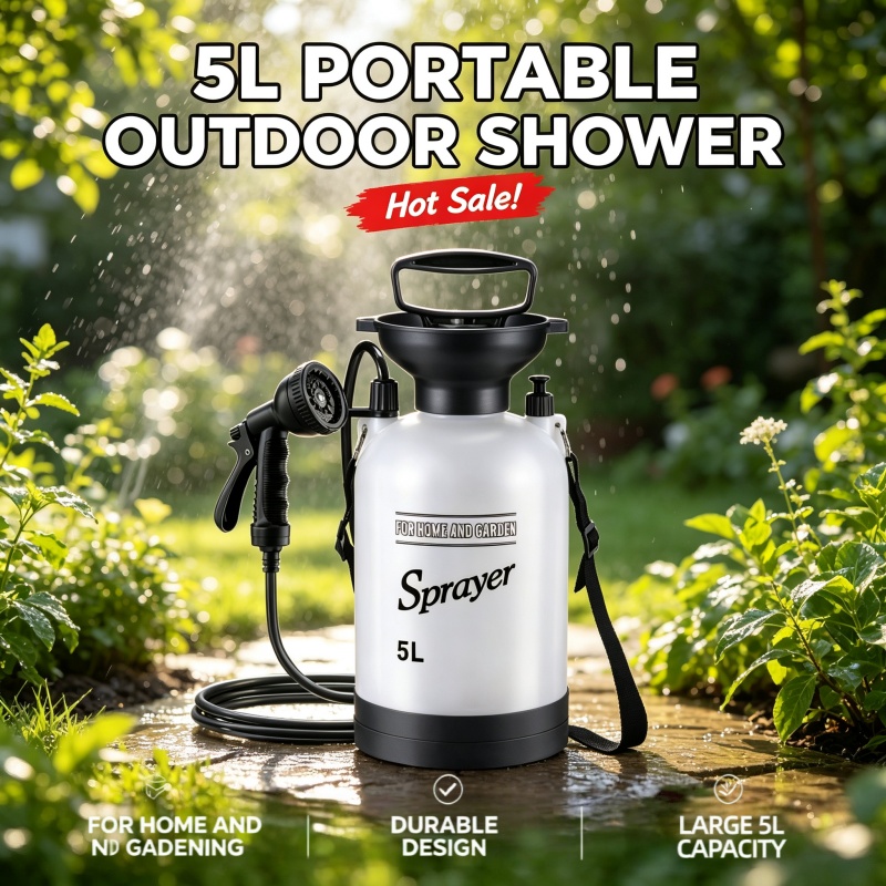 Outdoor Camping Carpet - Ducha Portátil de 5L para Camping,