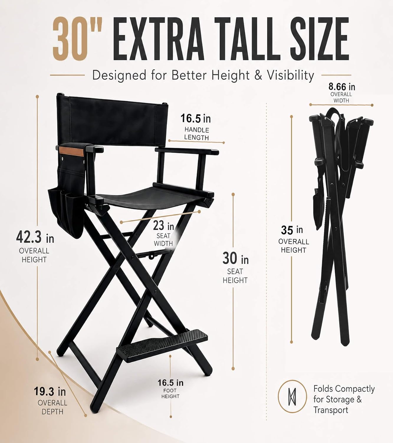 Silla de director alta portáti - Outdoor Camping High Chair reseña y precio