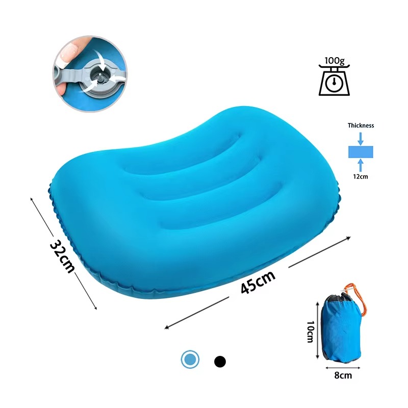 Almohada inflable ergonómica d - Camp Pillow Compressible reseña y precio