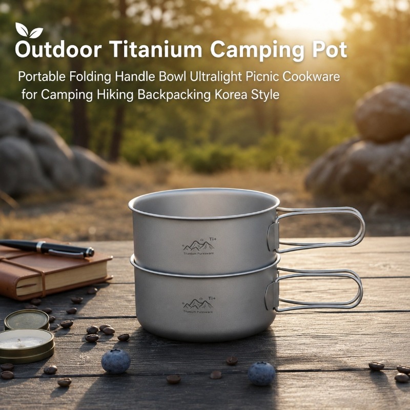 Olla de titanio para acampar a - Outdoor Camping Korea reseña y precio