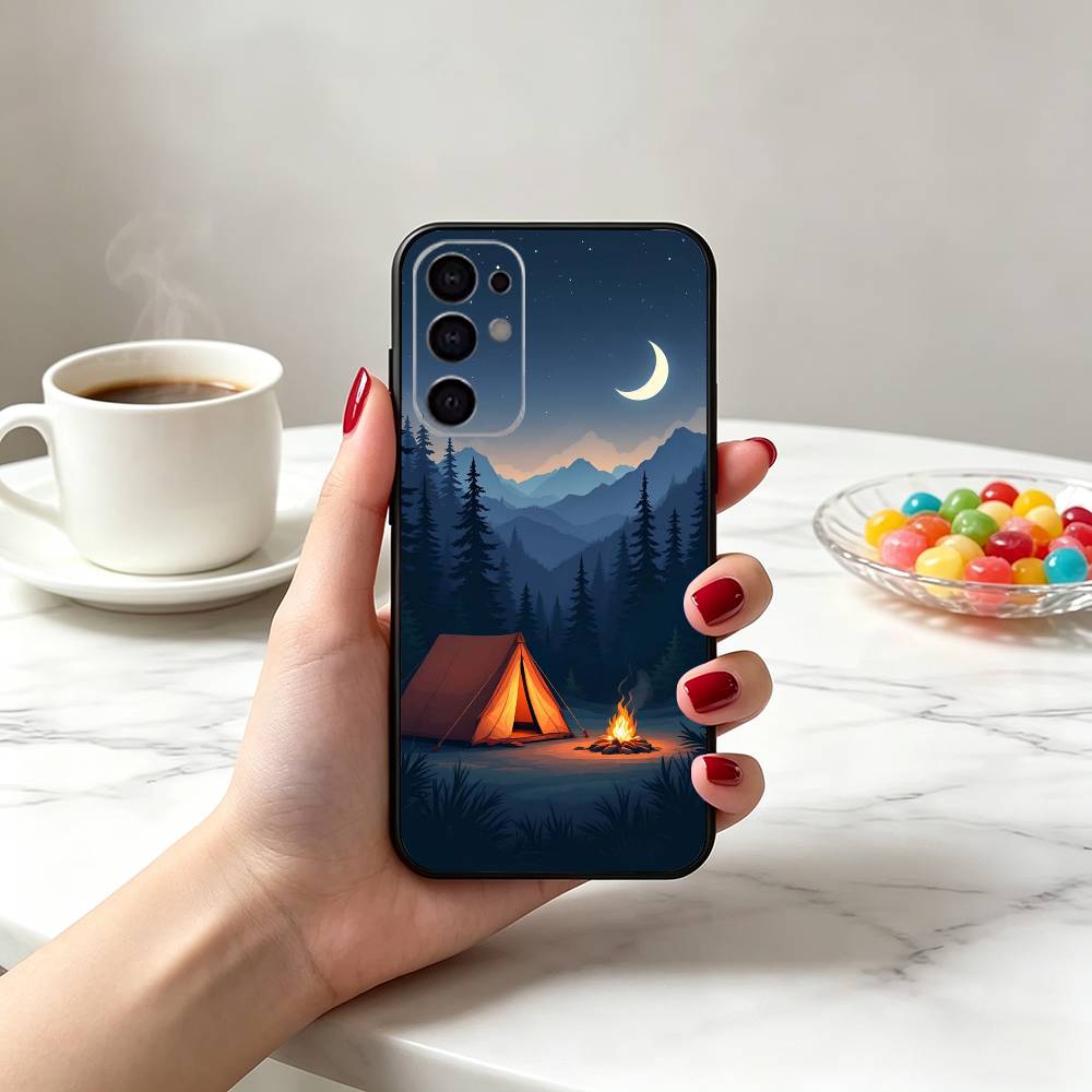 Funda de Silicona Suave Negra  - Outdoor Camping Quotes reseña y precio