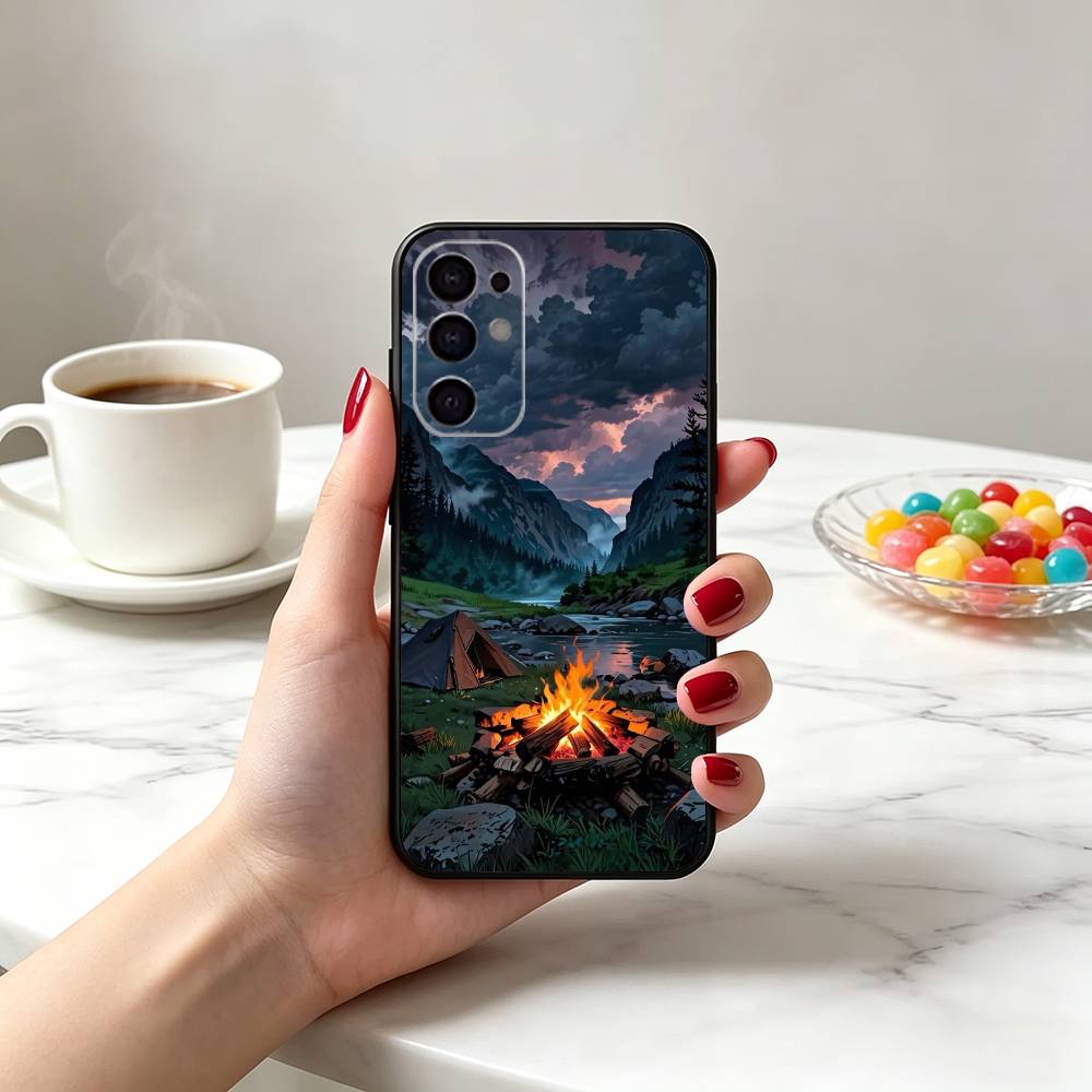 Funda de Silicona Suave Negra  - Outdoor Camping Quotes reseña y precio