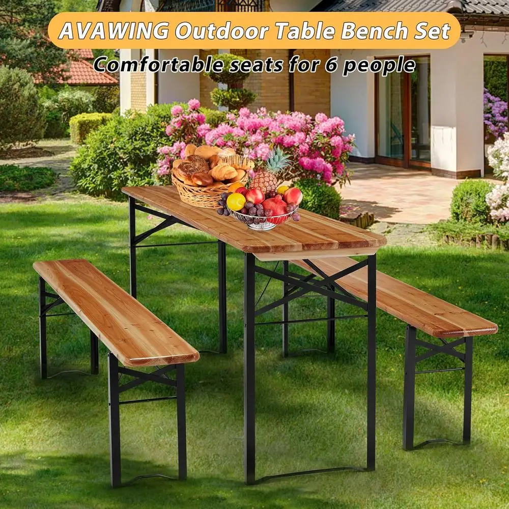 Mesa de Picnic Portátil de 3 P - Outdoor Camping Dining Set reseña y precio