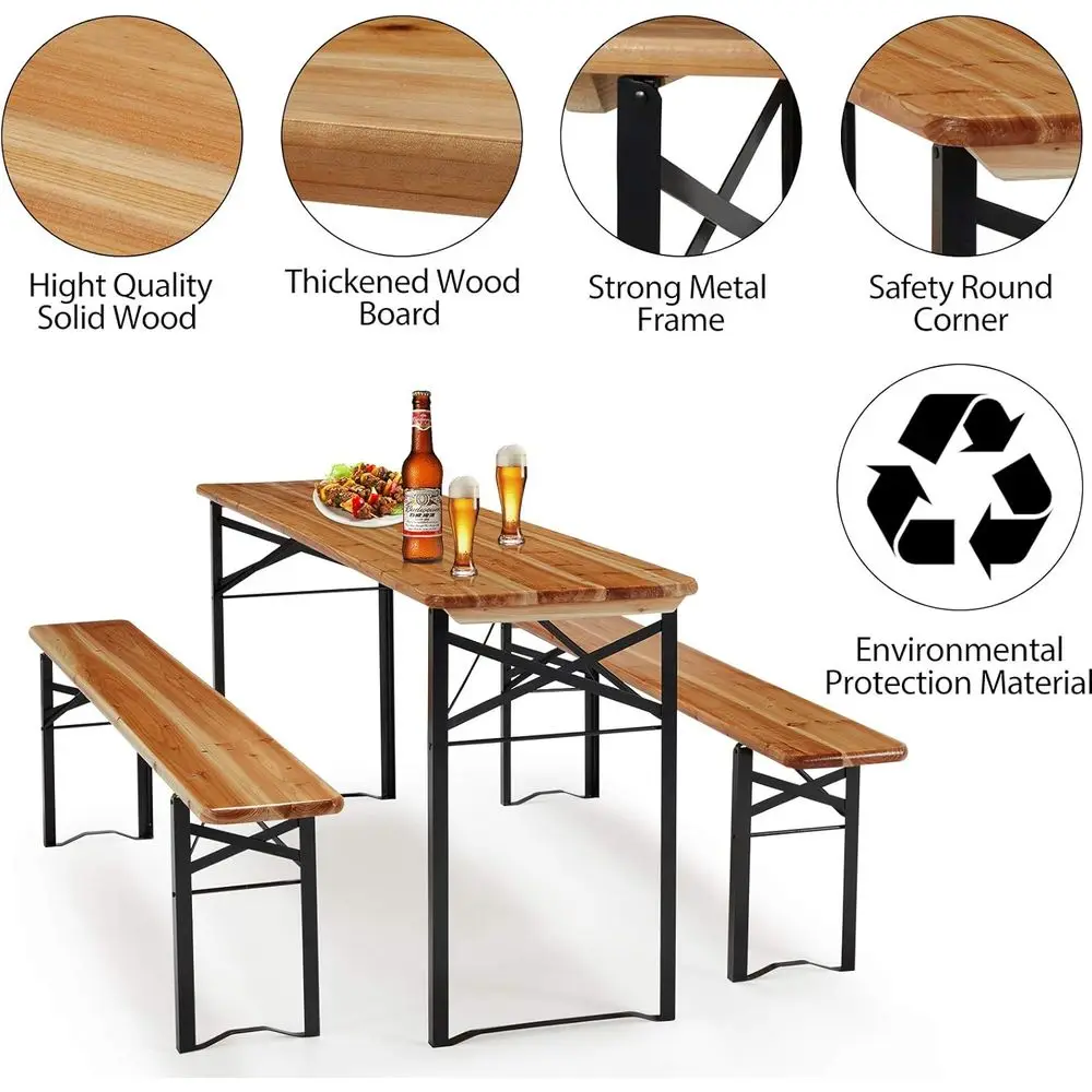 Mesa de Picnic Portátil de 3 P - Outdoor Camping Dining Set reseña y precio