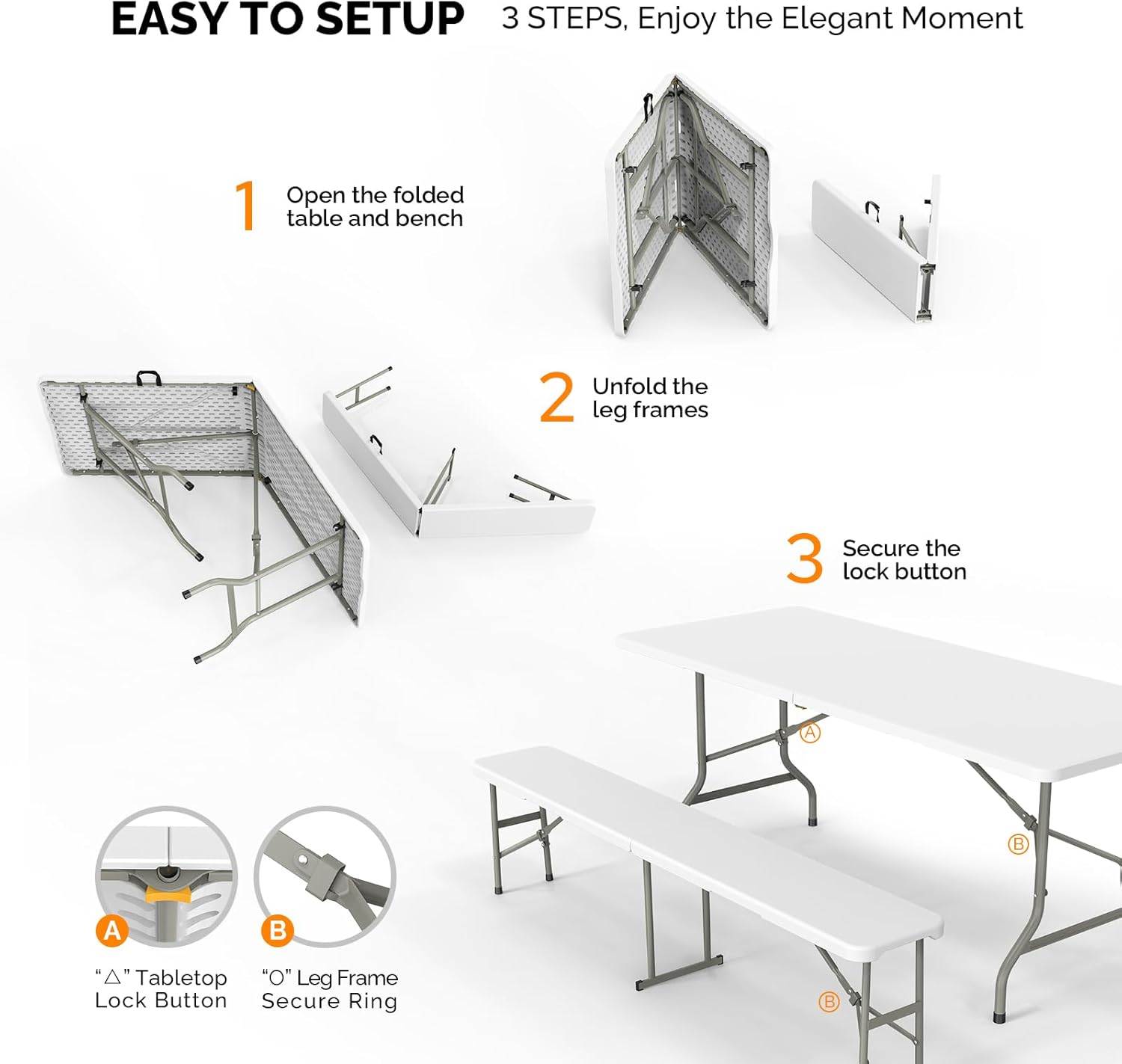 Conjunto de Mesa de Picnic con - Camping Outdoor Or Indoor reseña y precio