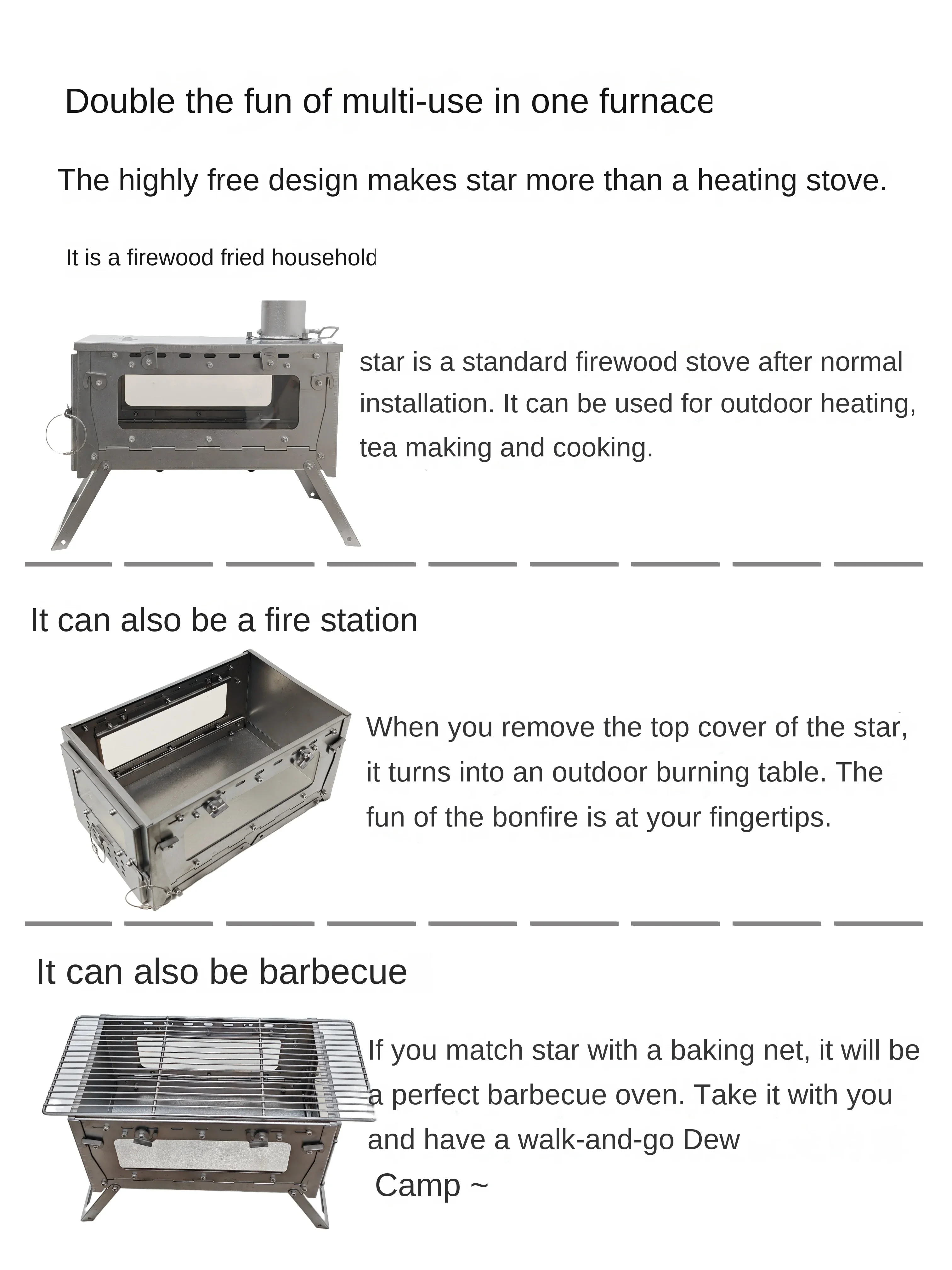 Estufa de leña plegable de ale - Outdoor Camping Heater For Tent reseña y precio