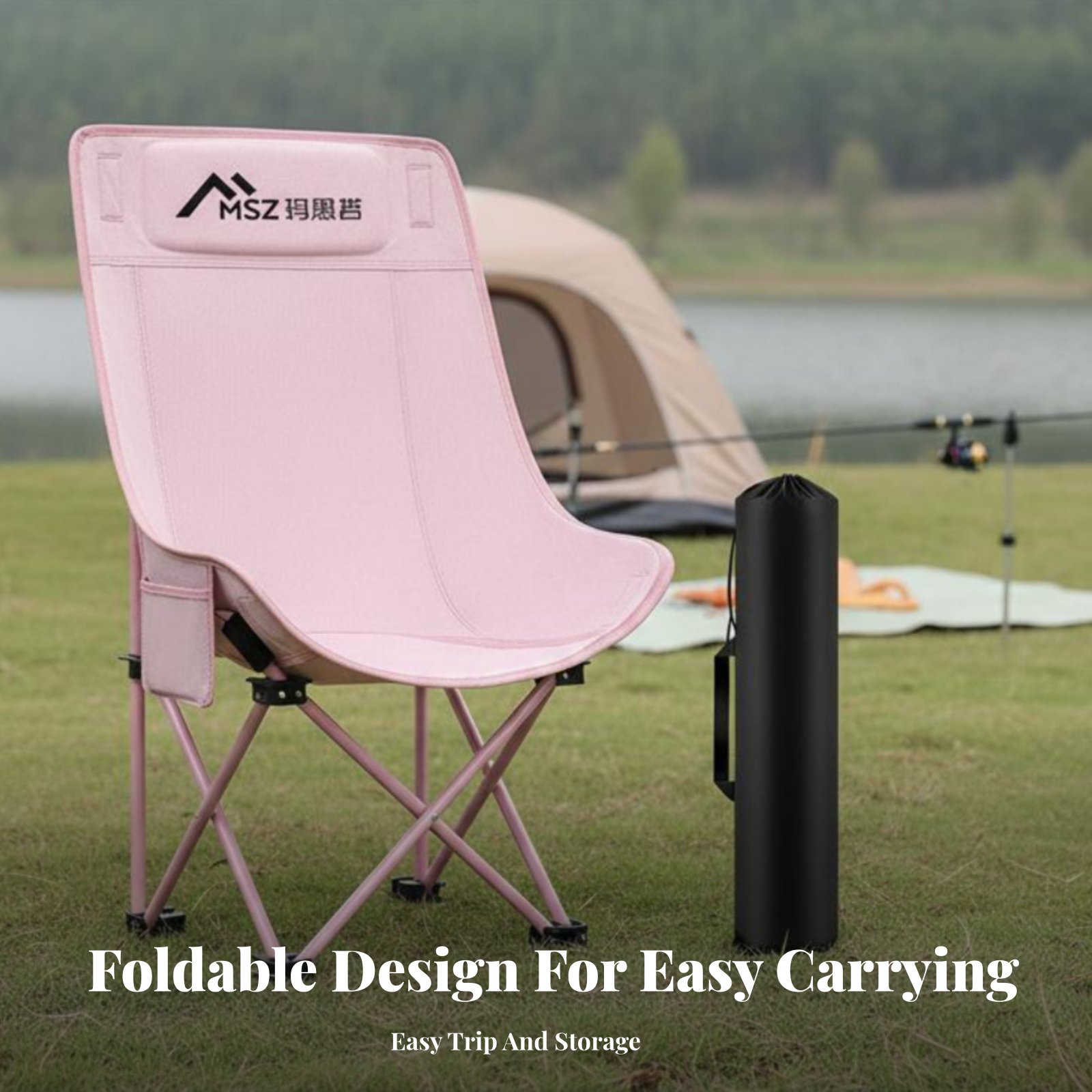 Silla Plegable de Malla con Re - Outdoor Camping High Chair reseña y precio