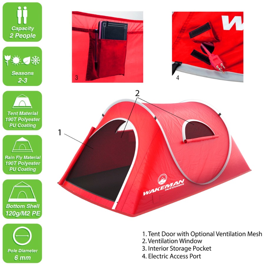Carpa Pop-Up para 2 Personas c - Camping Outdoor Or Indoor reseña y precio