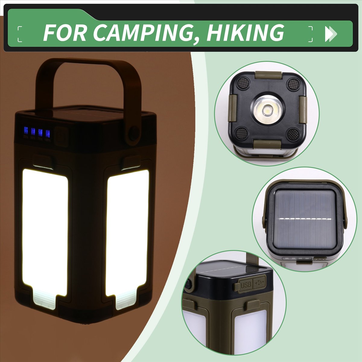 Linterna LED Plegable X08A par - Camping Solar Lantern reseña y precio