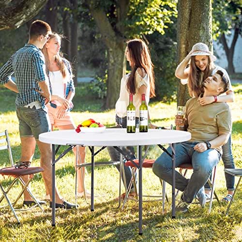 Mesa Plegable Redonda de 4 Pie - Camping Outdoor Or Indoor reseña y precio