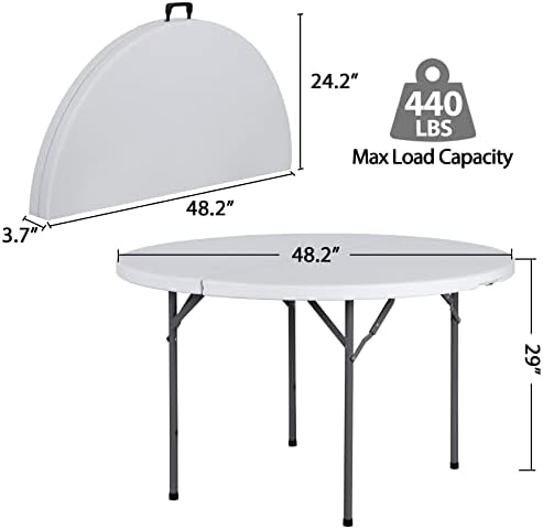Mesa Plegable Redonda de 4 Pie - Camping Outdoor Or Indoor reseña y precio